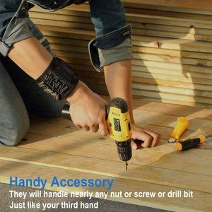 NEW Magnetic Wristband with 20 Strong Magnets for Holding Screws Nails Drill
